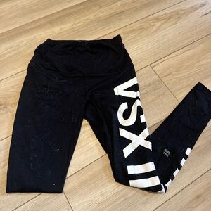 PINK Victoria's Secret Black Leggings with VSX Logo